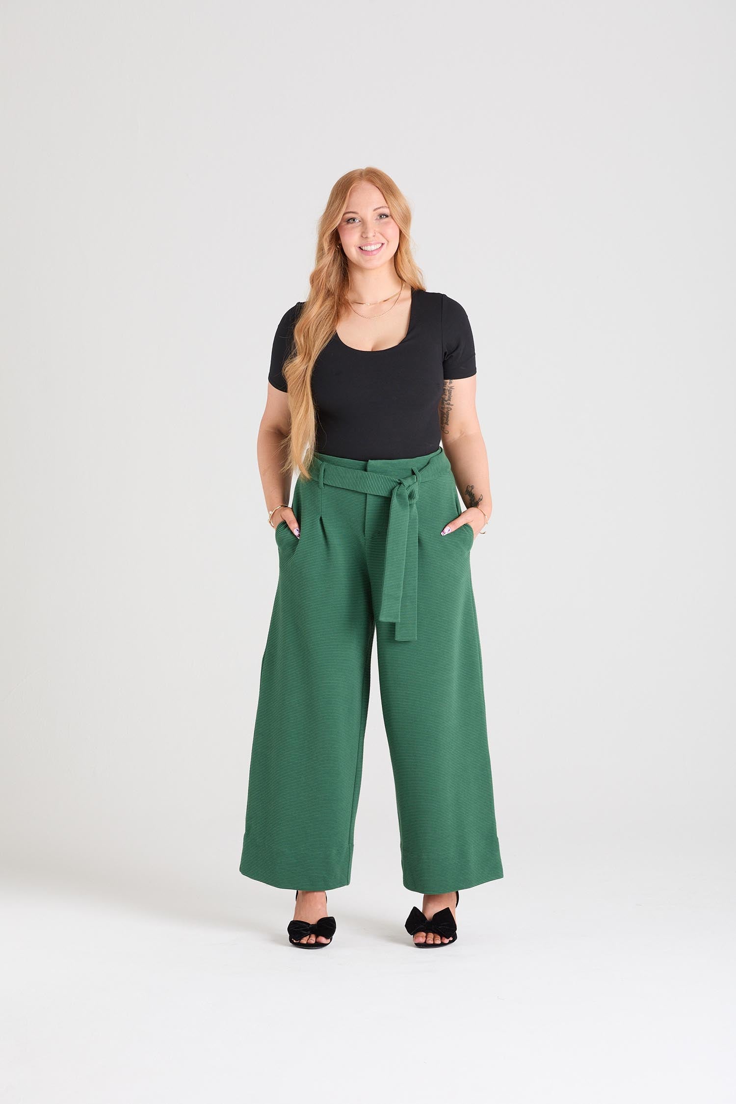 Ottoman Wide Leg Tailored Trousers - Petit Pois