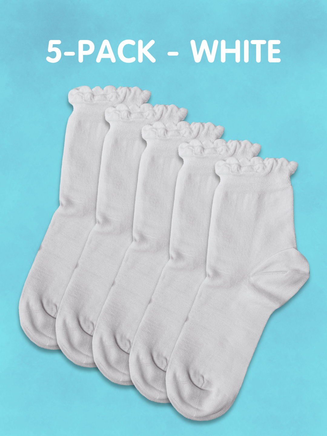 Calcetines cortos de bambú Ultimate - 5 pares en blanco