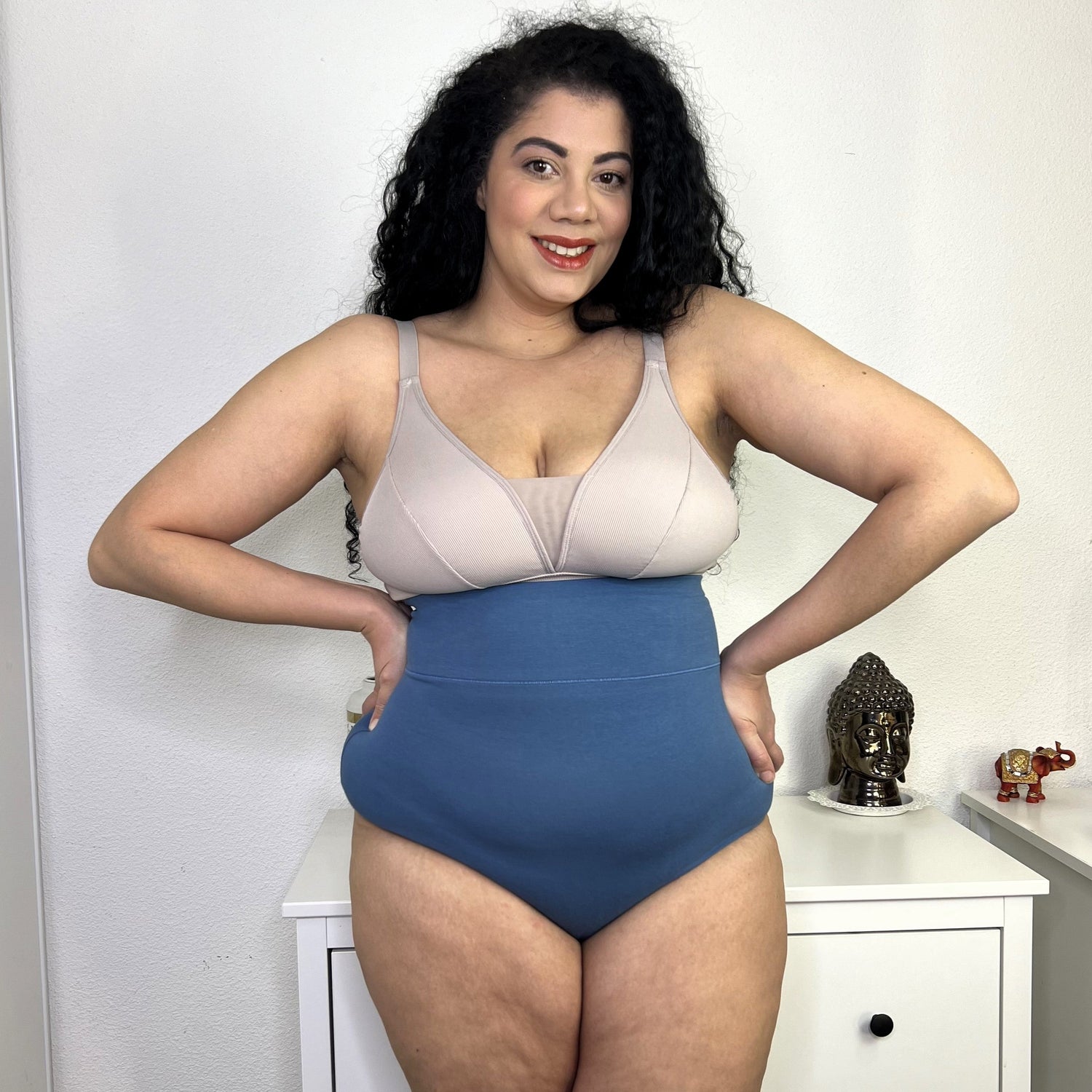 Organic Cotton Super High Waist Knickers - Denim