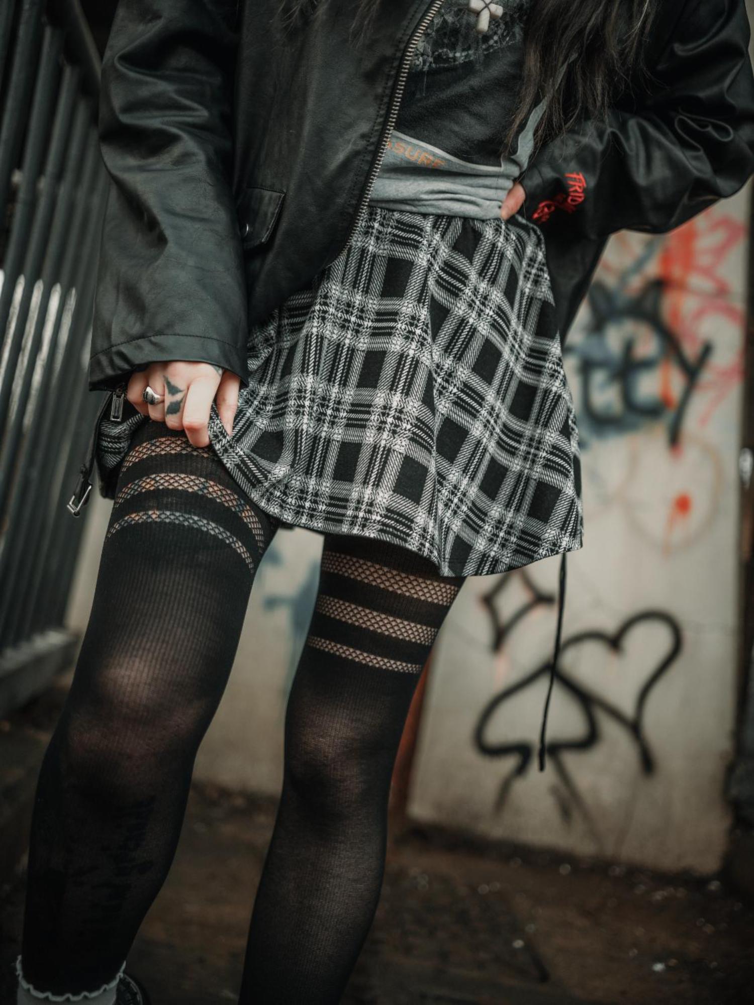 Plaid Mini-Flare Skirt - Cairn