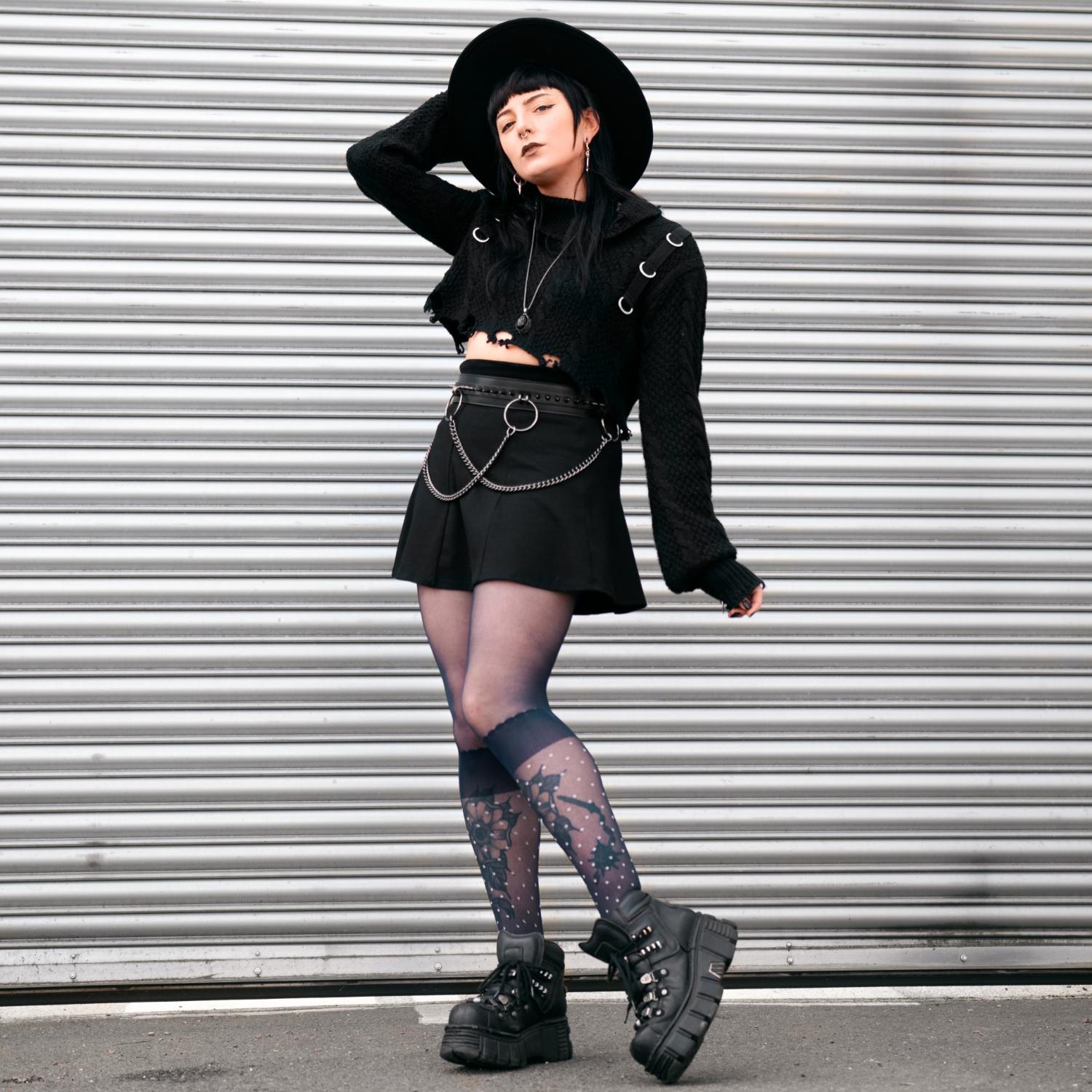 Collants en fausse chaussette Seoul Chic - Marine