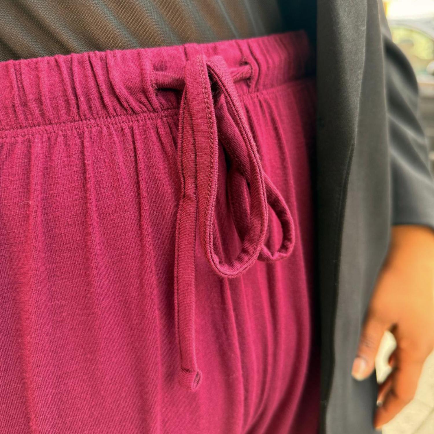 Bamboe lounge-joggingbroek - Kersen