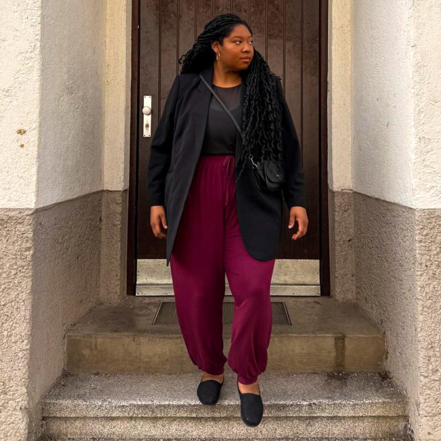 Bamboe lounge-joggingbroek - Kersen