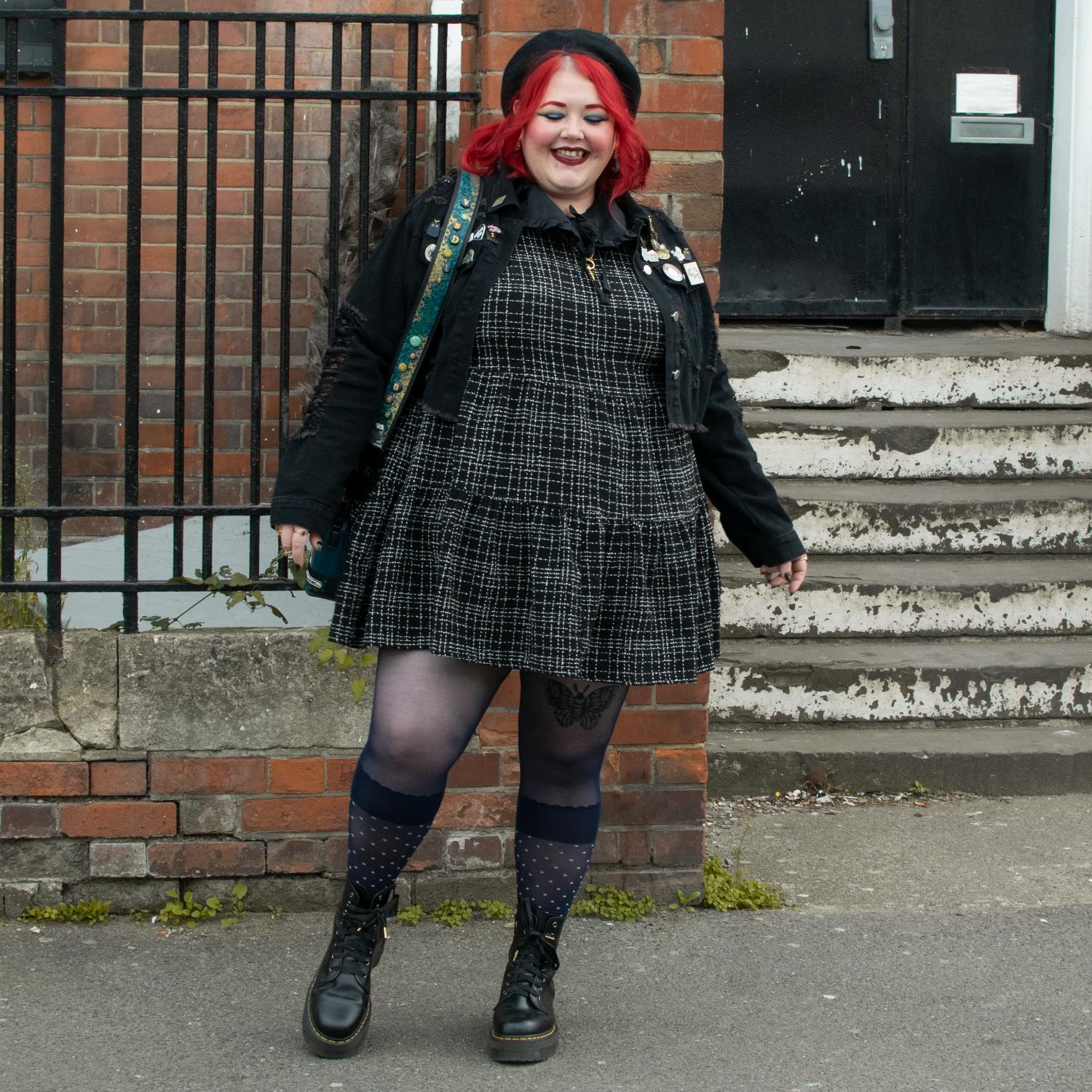 Seoul Chic Faux Sock Tights - Navy