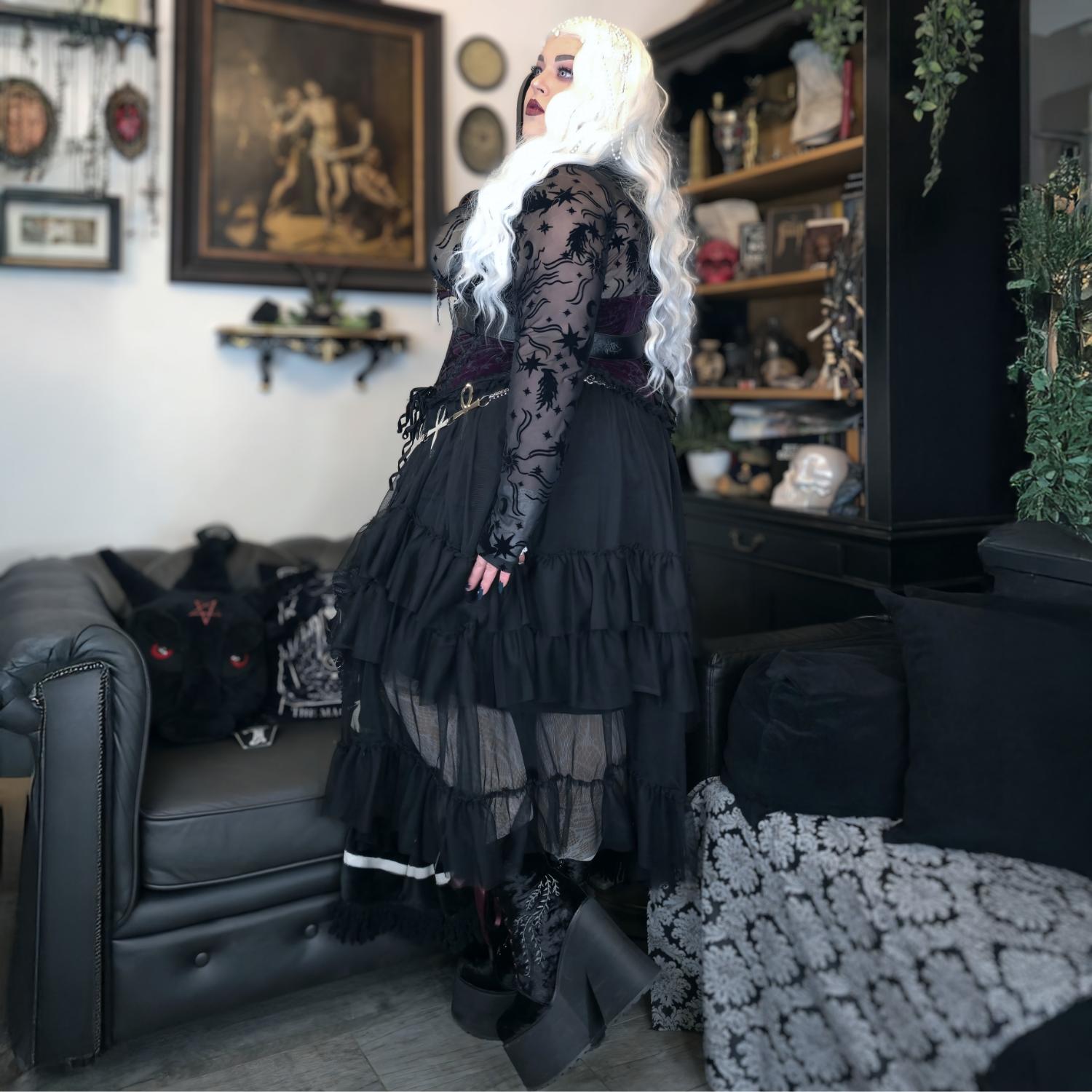 Maxi Mesh Skirt - Black