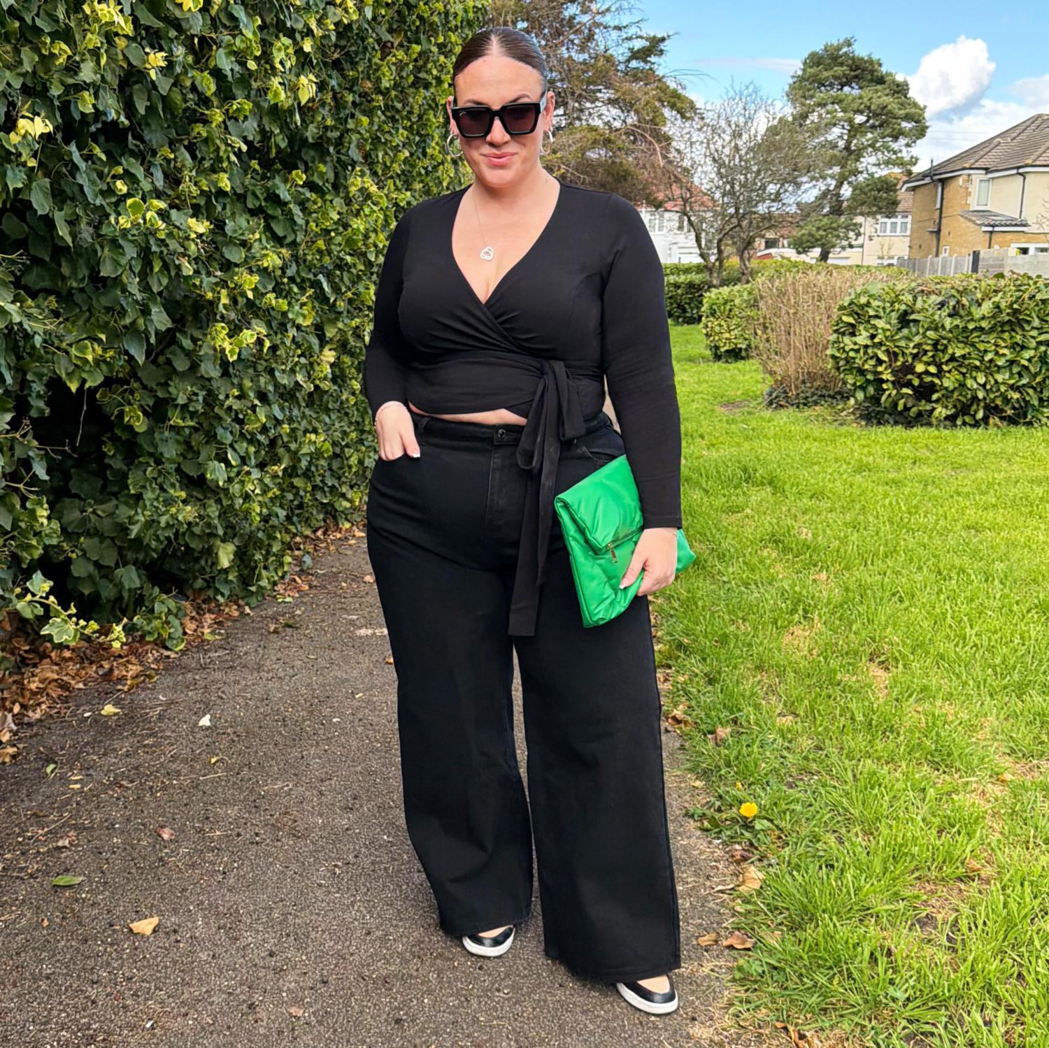 Top cache-cœur en coton biologique - Noir