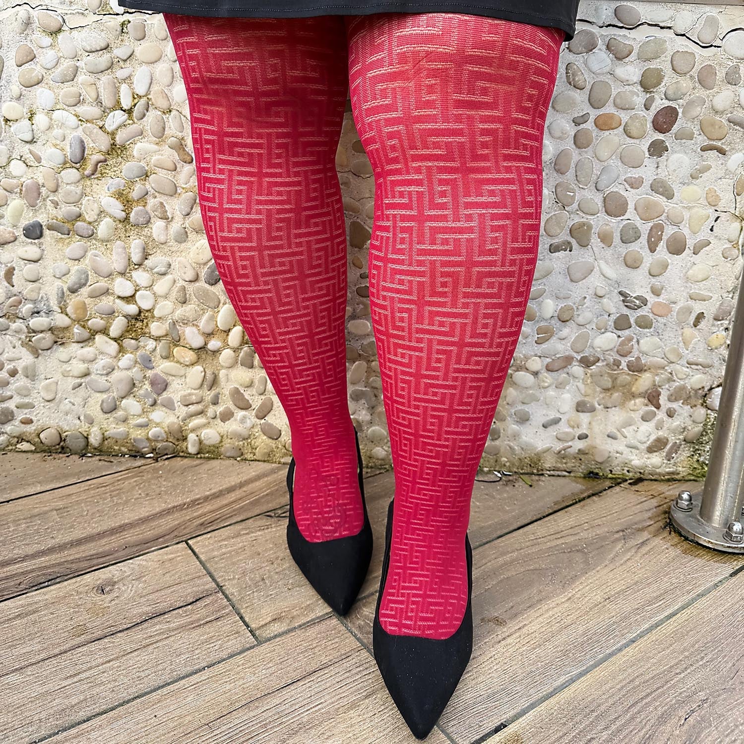 Fishnet Tights - Traditional in Red