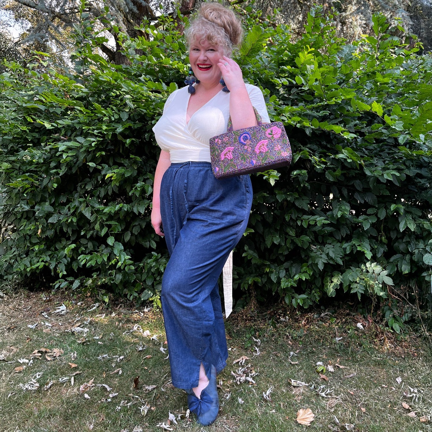 Relaxed Chambray Trousers - Denim