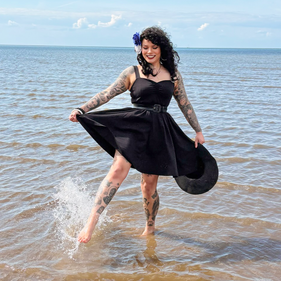 Black Sweetheart Fit & Flare Dress | Sizes 32-66