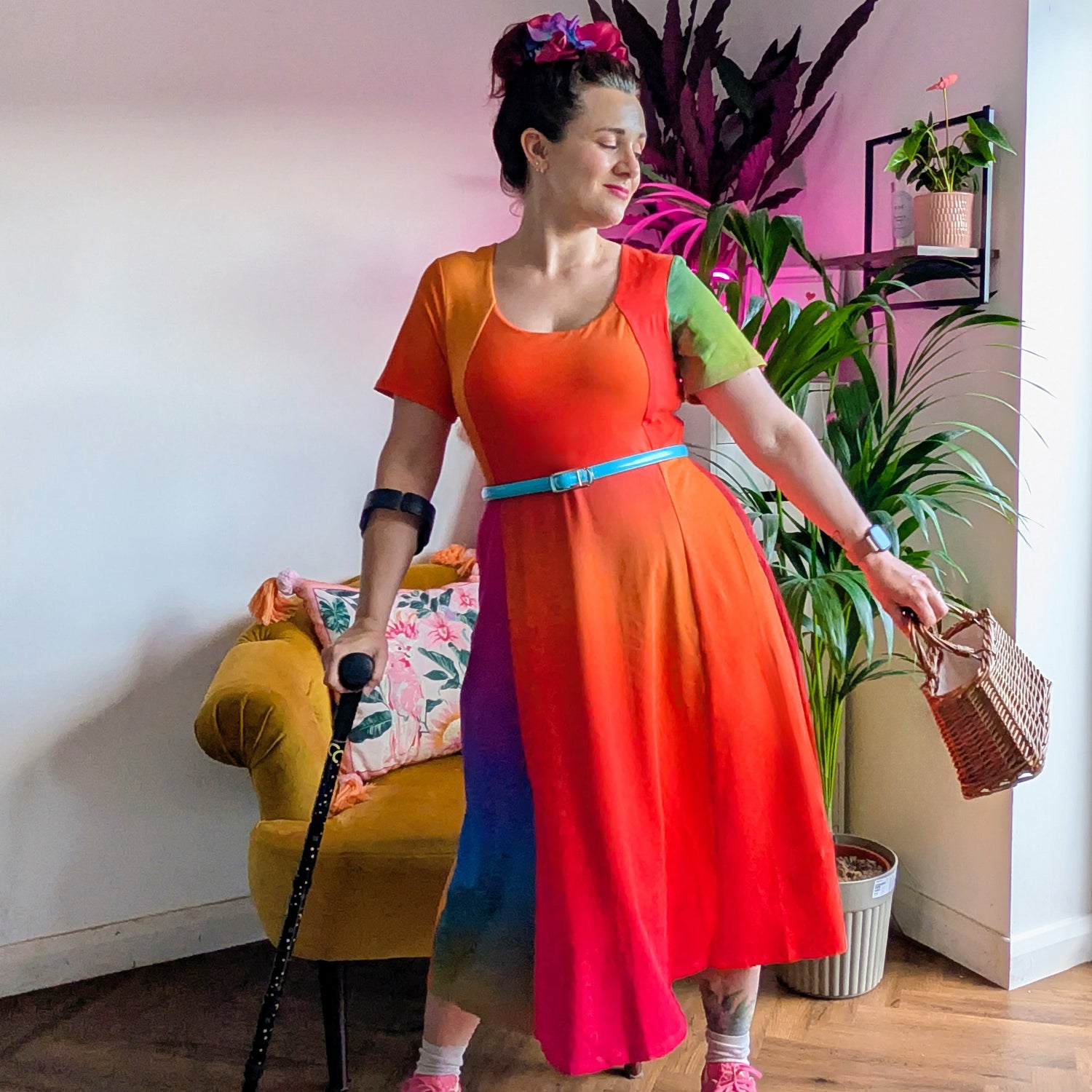 Vestido midi de corte en A «Vanessa» - Arcoíris