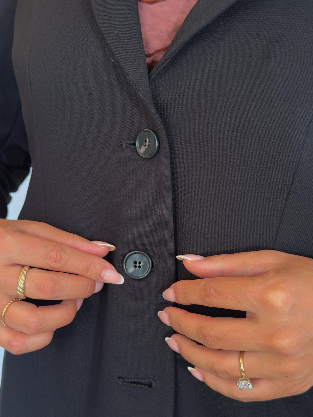 Tailored Ponte Roma Blazer - Black