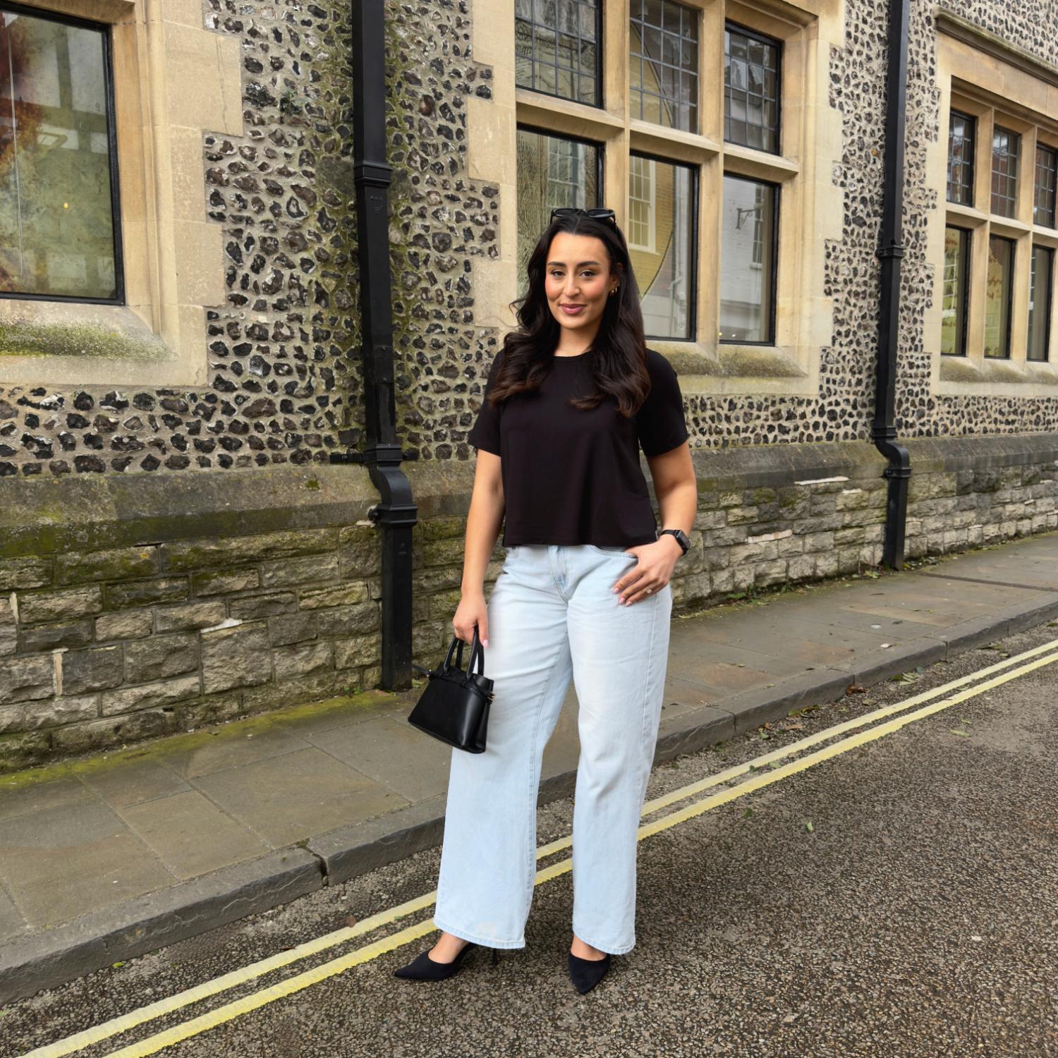 T-shirt à col rond en pâte de bois rafraîchissant - Noir
