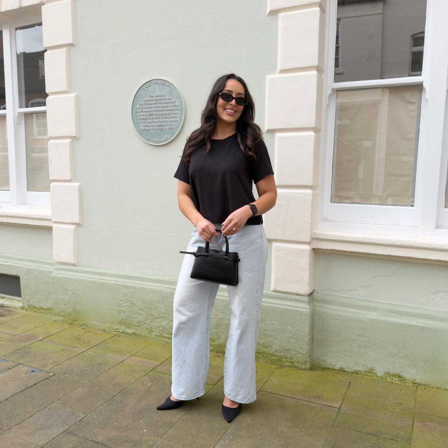 T-shirt à col rond en pâte de bois rafraîchissant - Noir