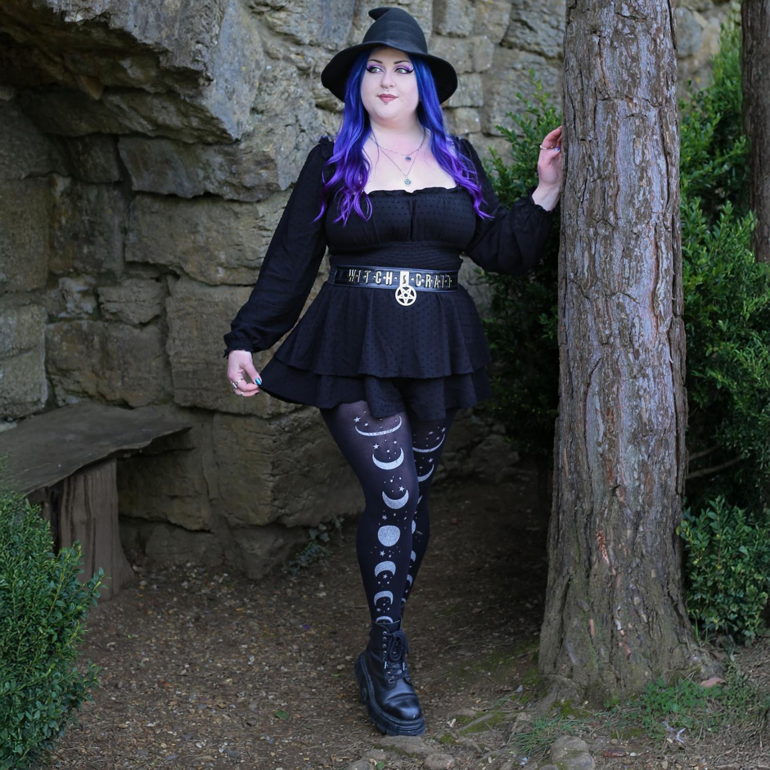 80 Denier Opaque Tights - Moon Phases