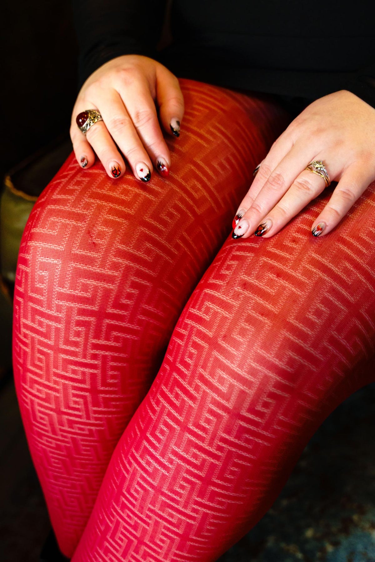 Visnetpanty - Traditioneel in rood