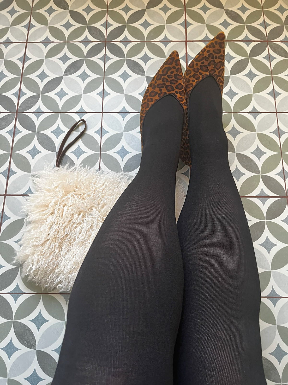 Merino wollen panty - Zwart