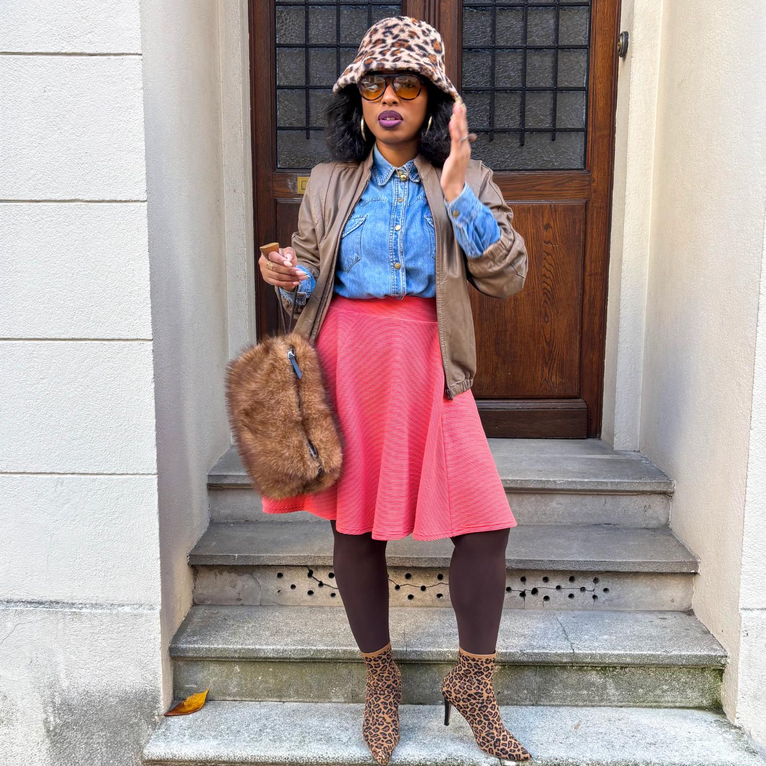 Ottoman Flare Skirt - Spiced Coral