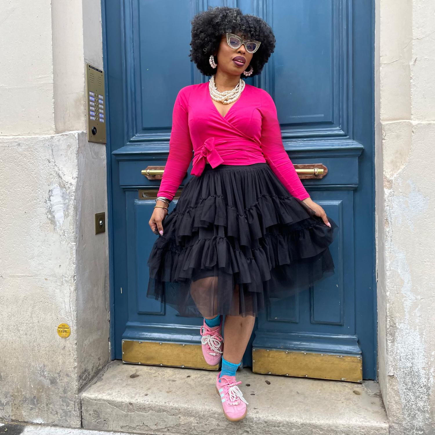 Haut cache-cœur en coton biologique - Grenade