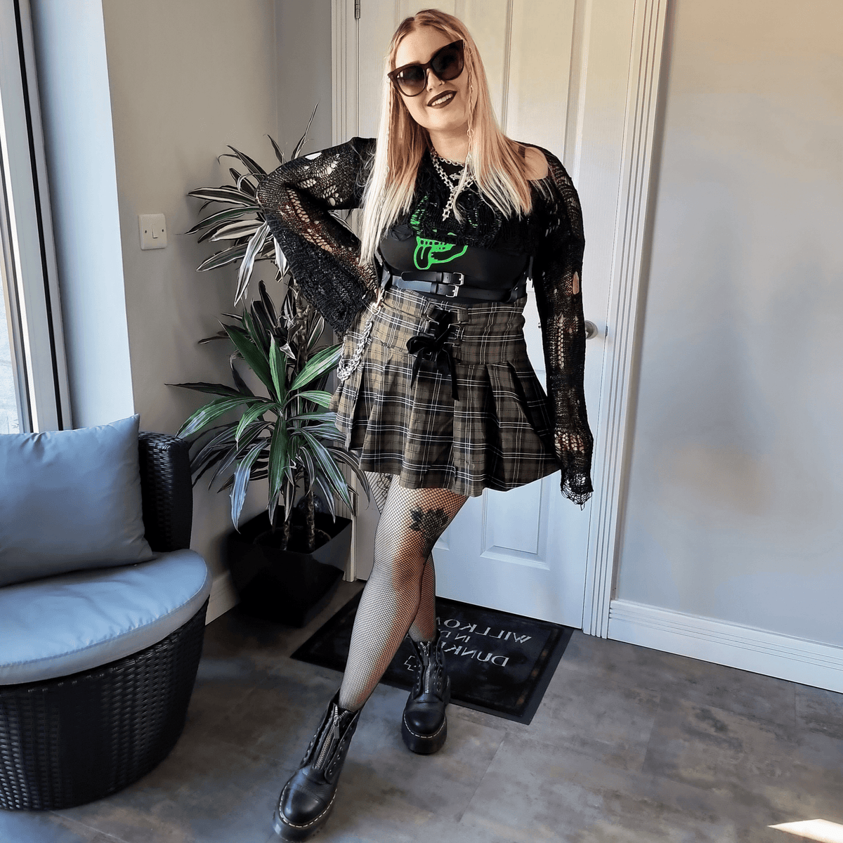 Thighs the Limit Fishnets - Svart