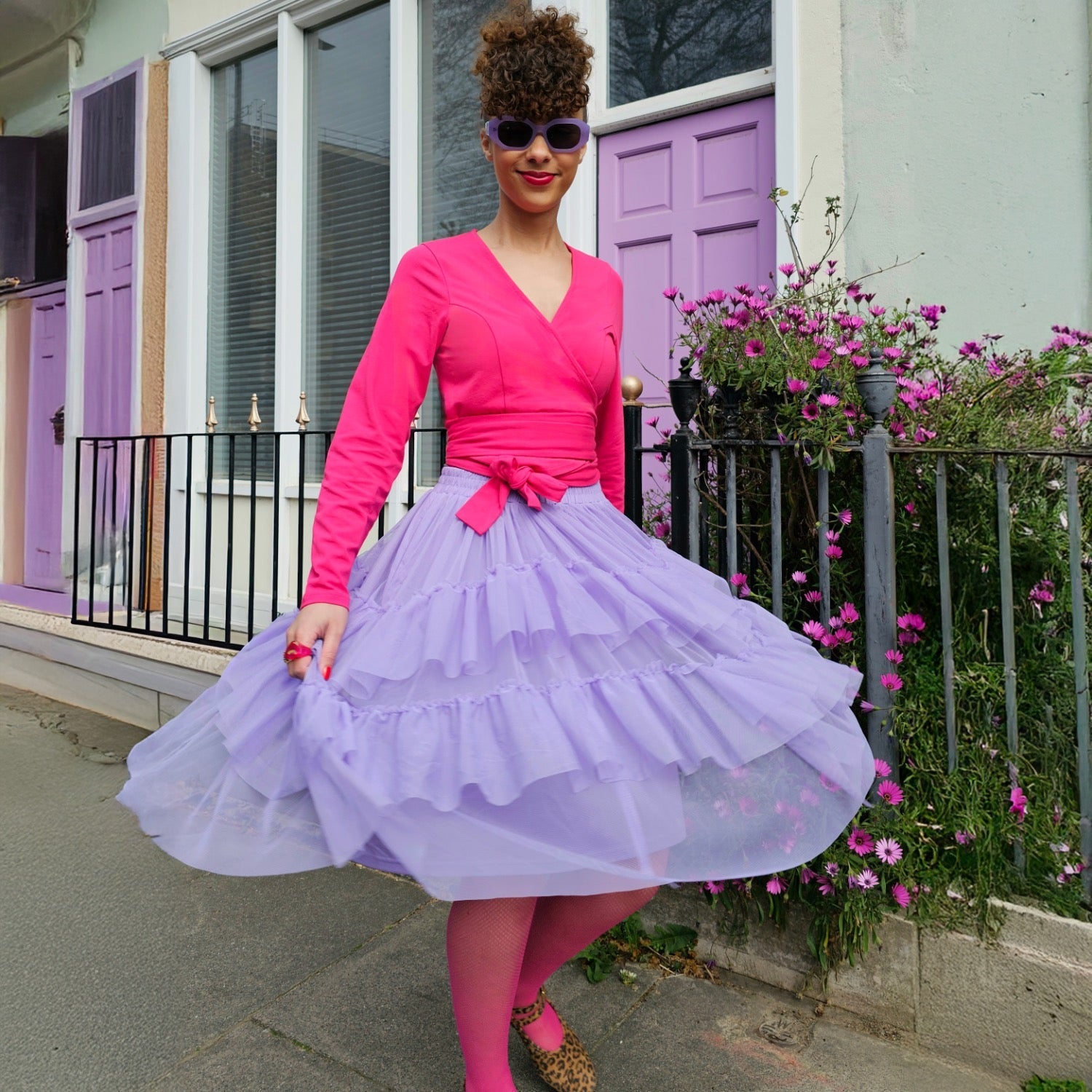 Falda de malla - Lavanda