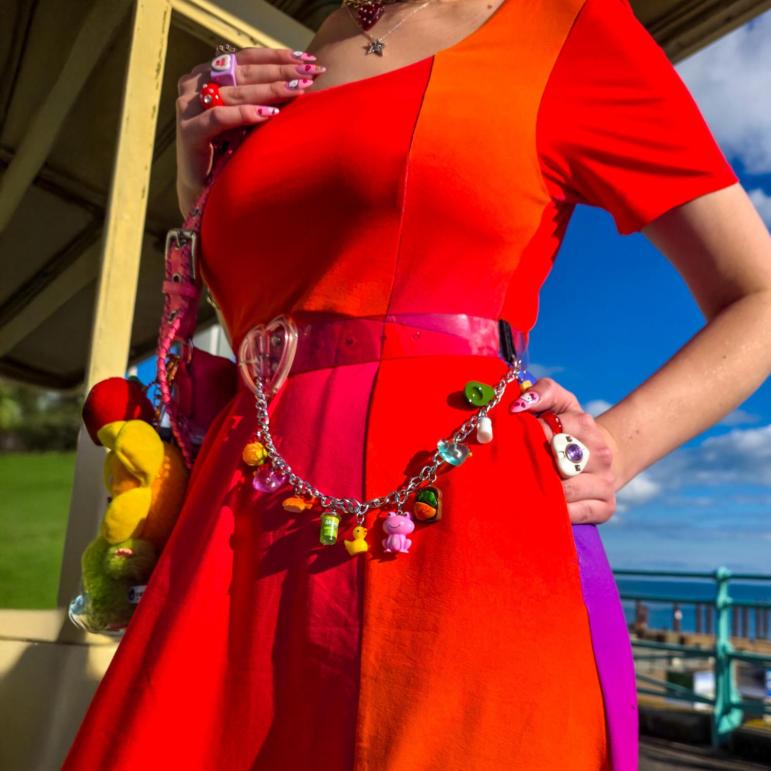 Vestido midi de corte en A «Vanessa» - Arcoíris