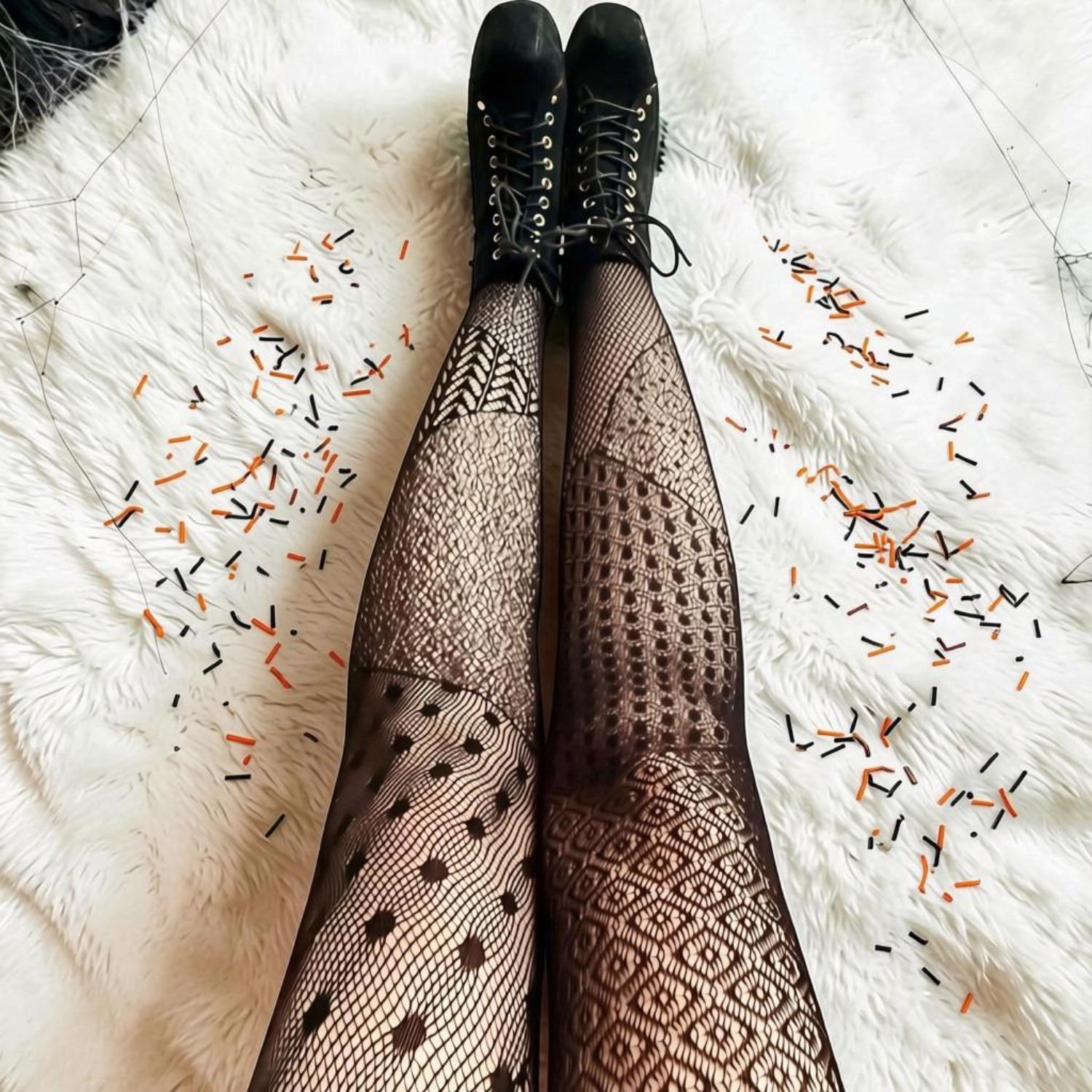 Halloween Tights - In Pieces - Black