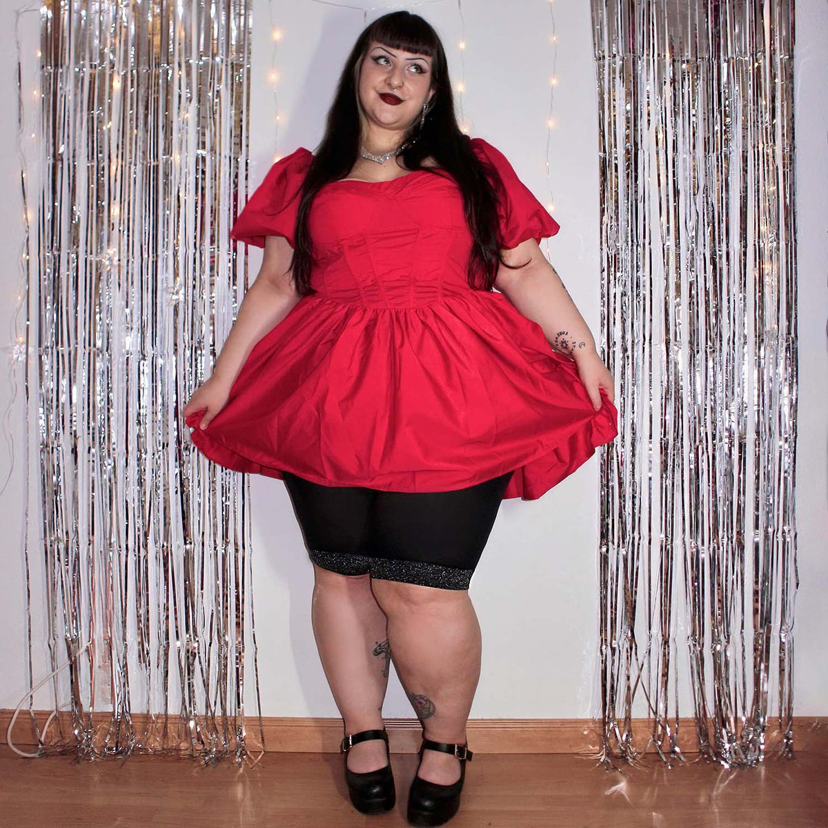 Christmas Chub Rub Lurex Shorts - Black