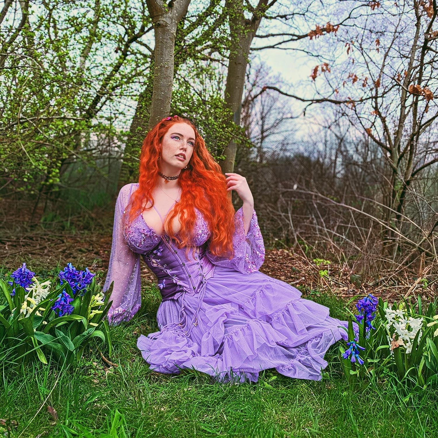 Maxi Mesh Skirt - Lavender Fields