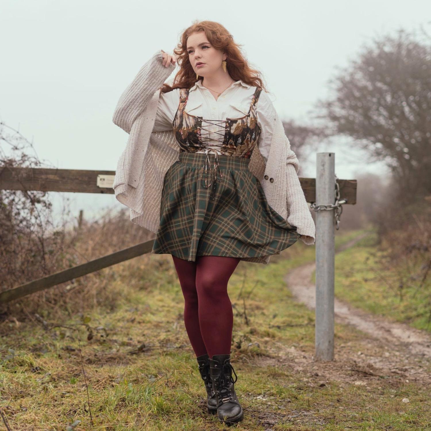 Plaid Mini-Flare Skirt - Glenfern