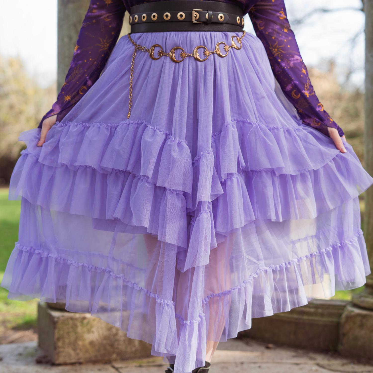Maxi Mesh Skirt - Lavender Fields