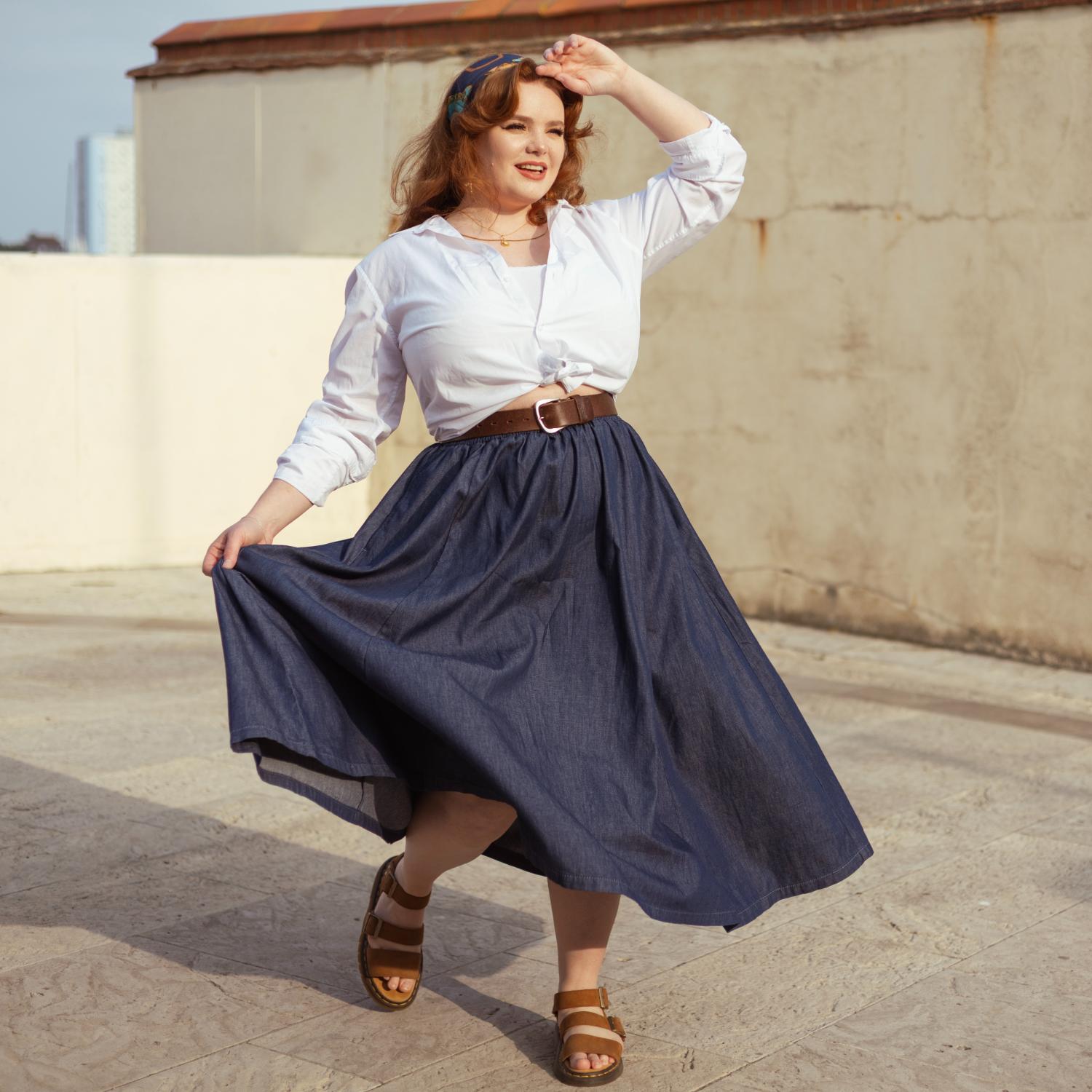 Maxi Chambray Skirt - Denim