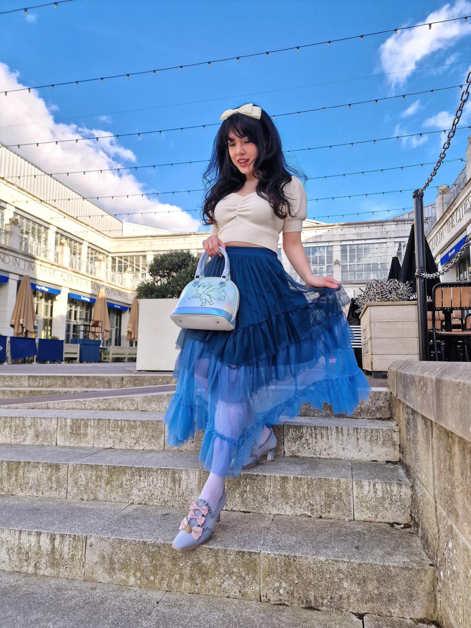 Mesh Maxi Skirt - Blue Ombre