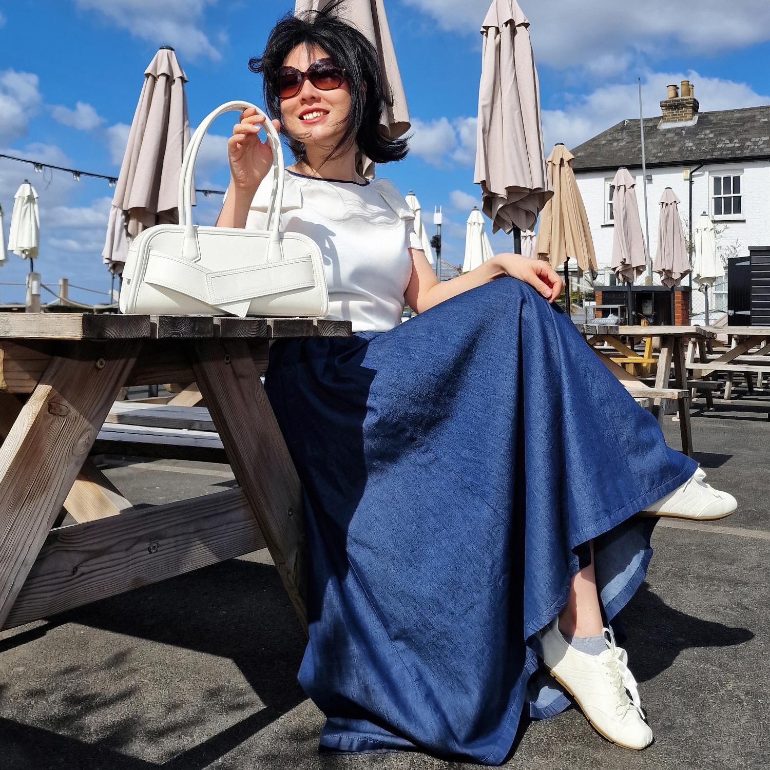 Maxi Chambray Skirt - Denim