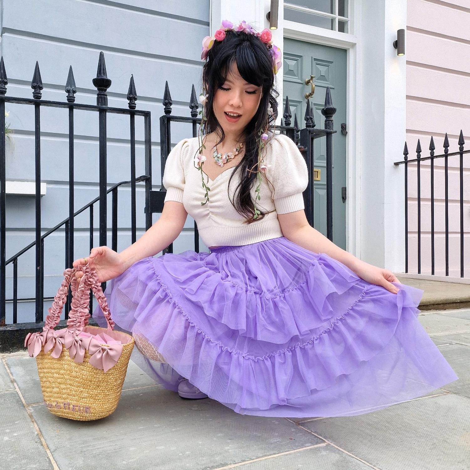 Falda de malla - Lavanda