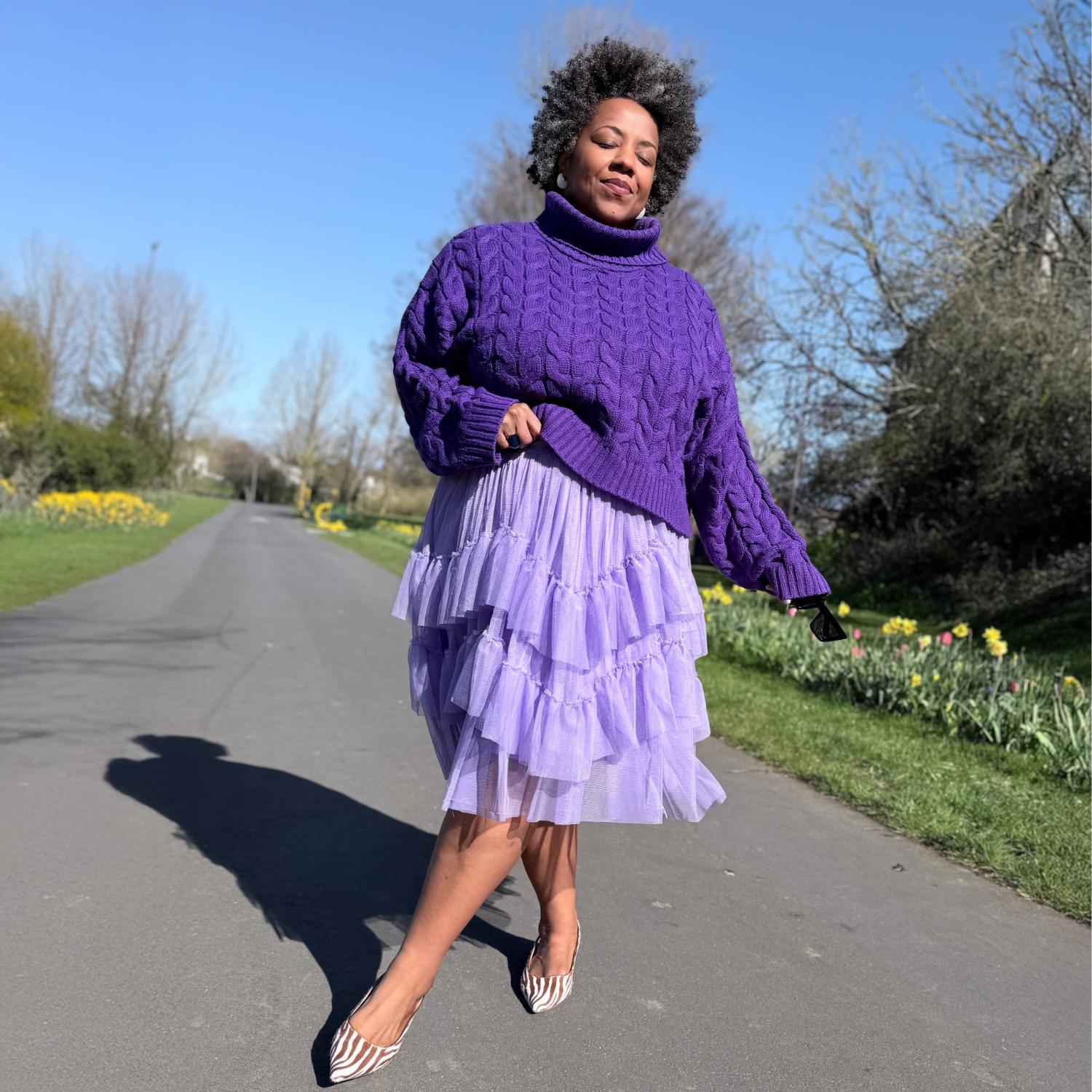 Falda de malla - Lavanda