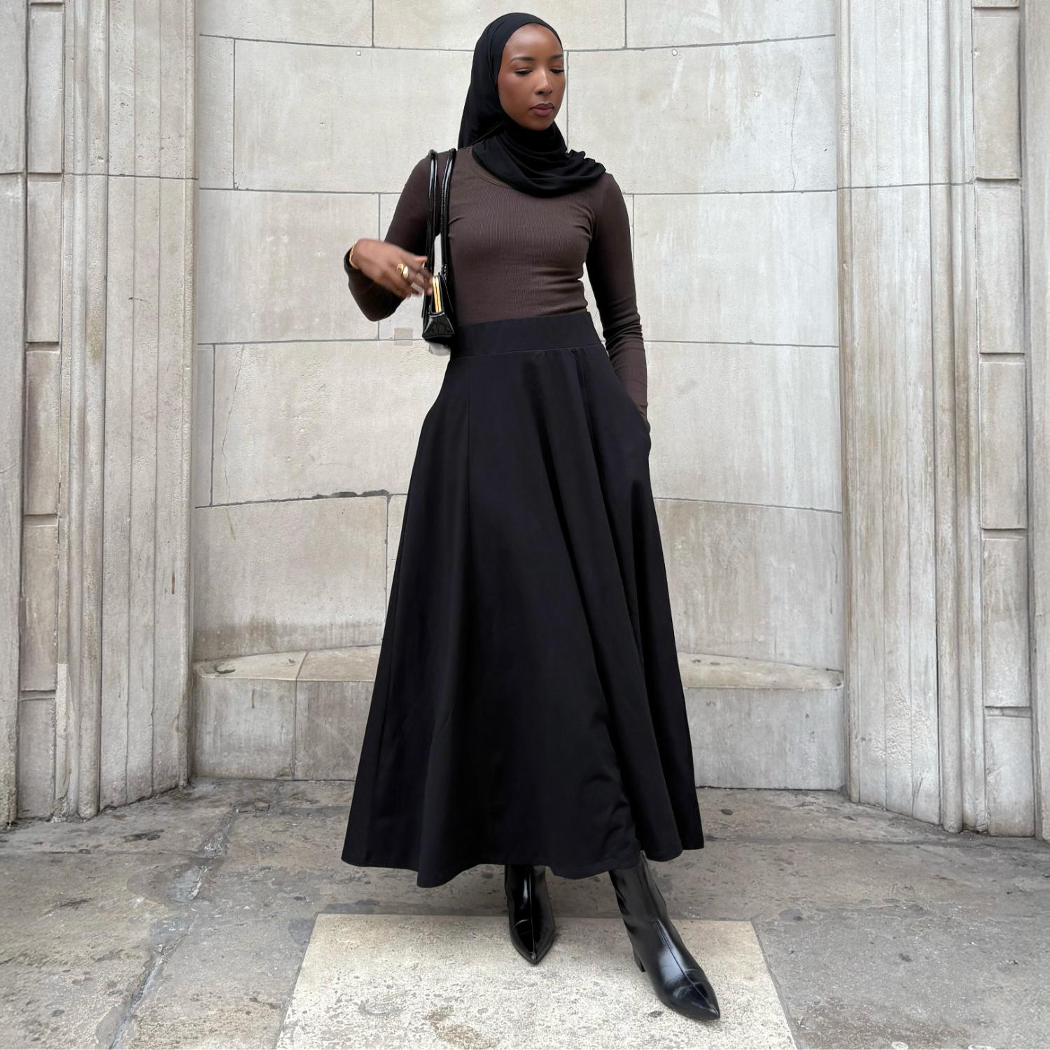 Black Jersey Maxi Skirt | Loose Fit Full Length | Snag – Snag EU