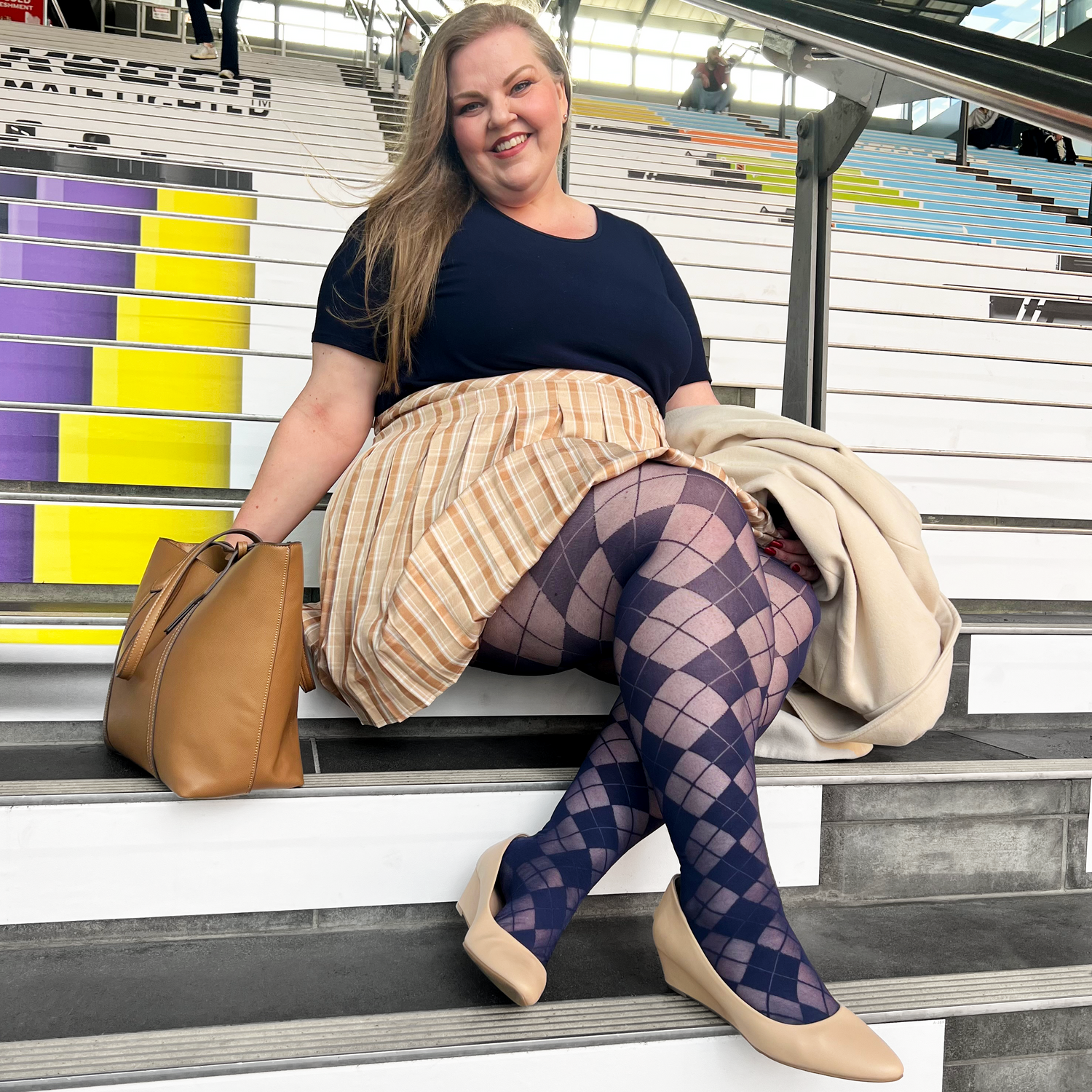 Diamant-strømpebukser - Navy