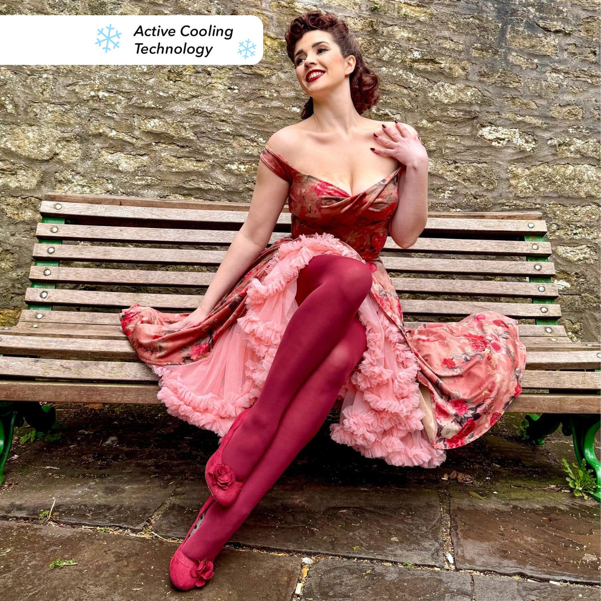 Stay Cool 80 Denier Tights - Burgundy