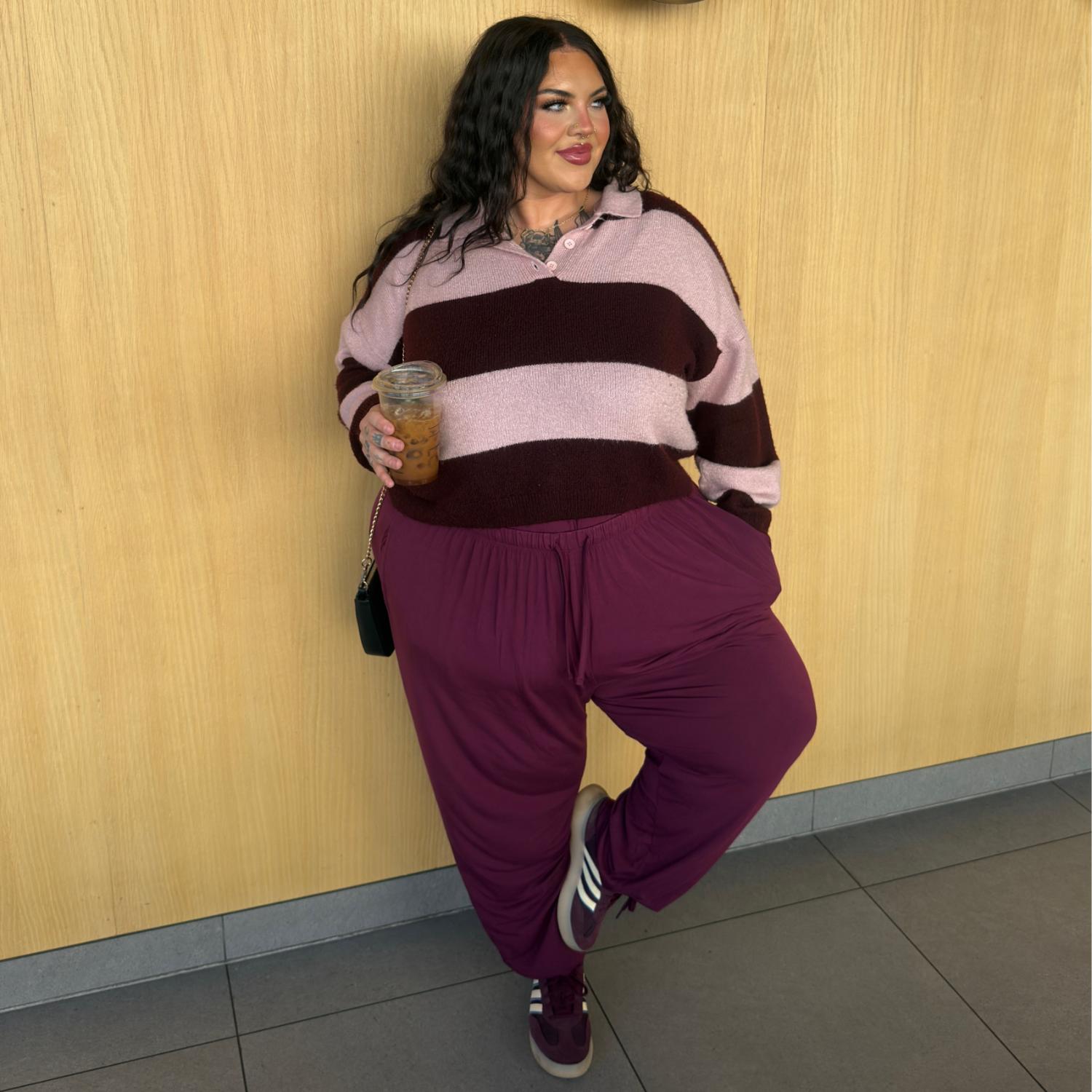 Bamboe lounge-joggingbroek - Kersen