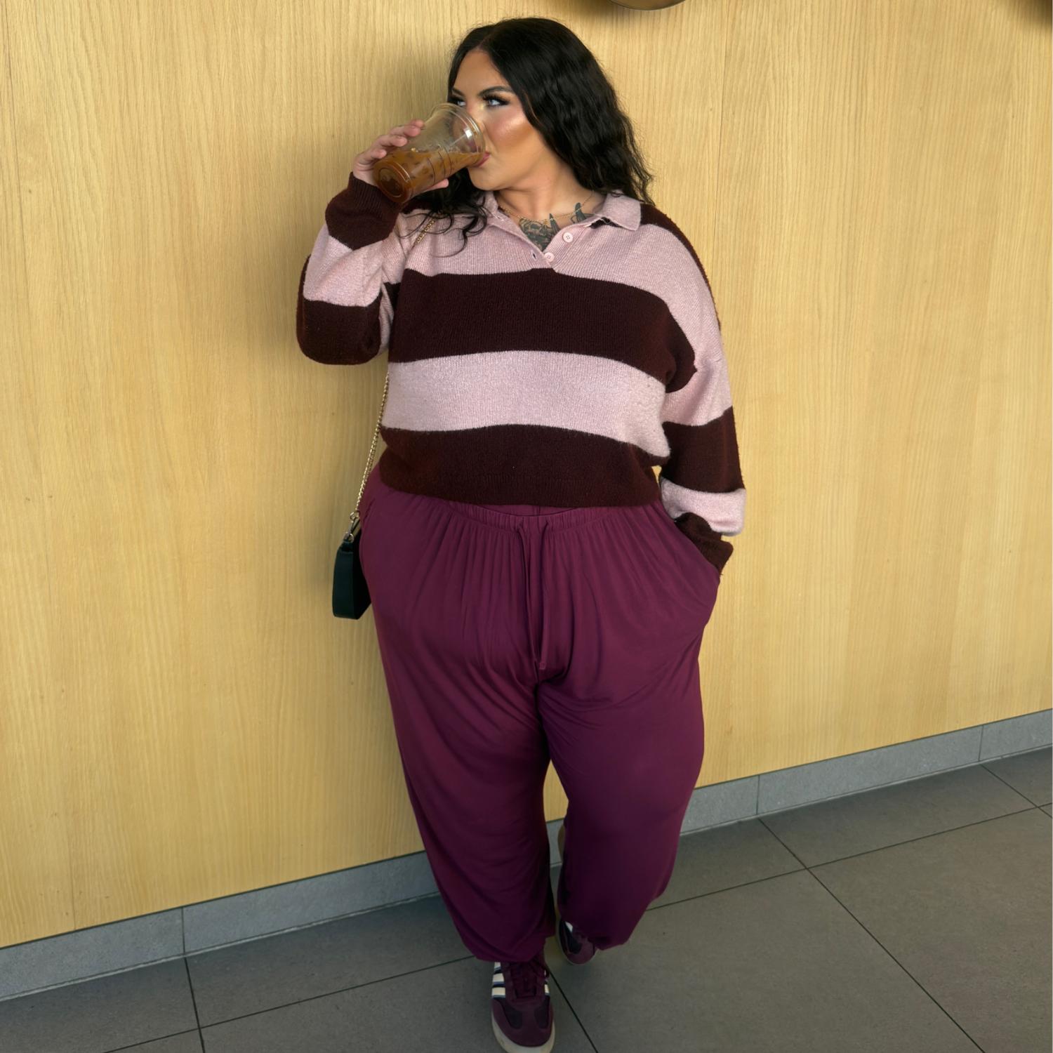 Bamboo Lounge Joggers - Cherry