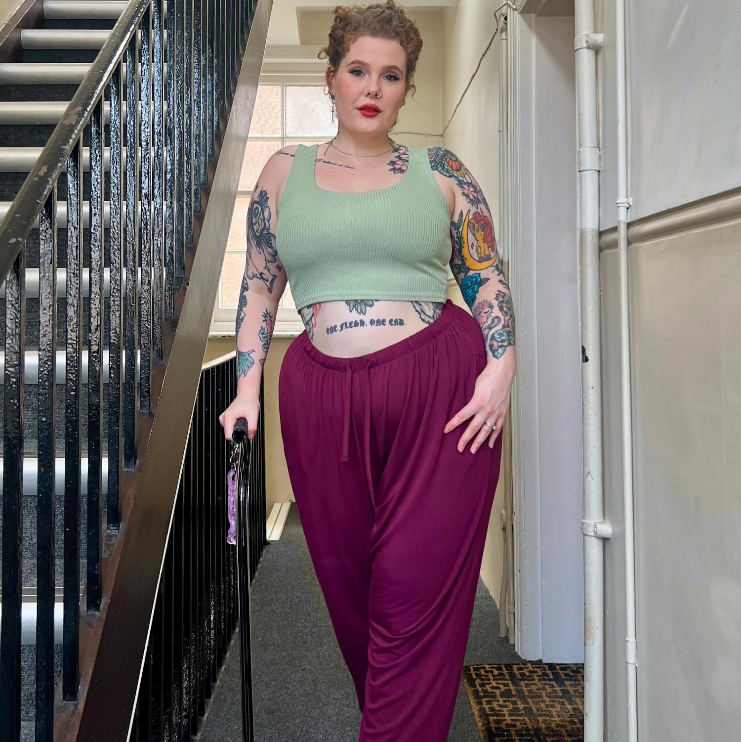 Bamboe lounge-joggingbroek - Kersen