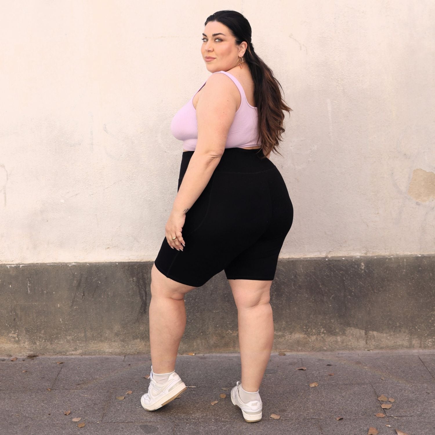 Lot De 2 Shorts De Cyclisme Femme Taille Haute – Poches Latérales, Extensibles, Pour Vélo, Yoga, Course à Pied Et Gym