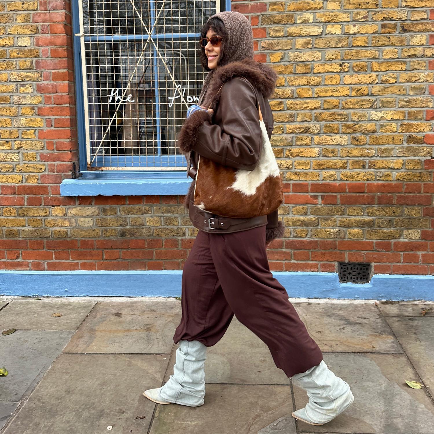 Amelia Aviator Jacket - Brown