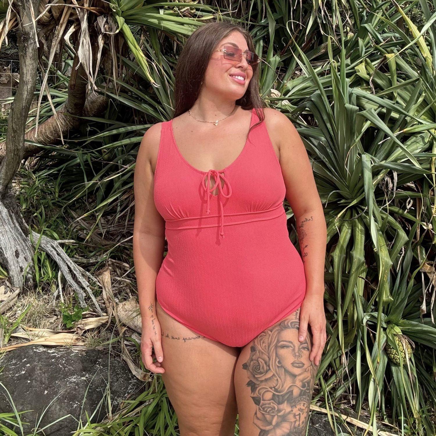 Bañador «I'll Be Right Here» - Coral - Snag