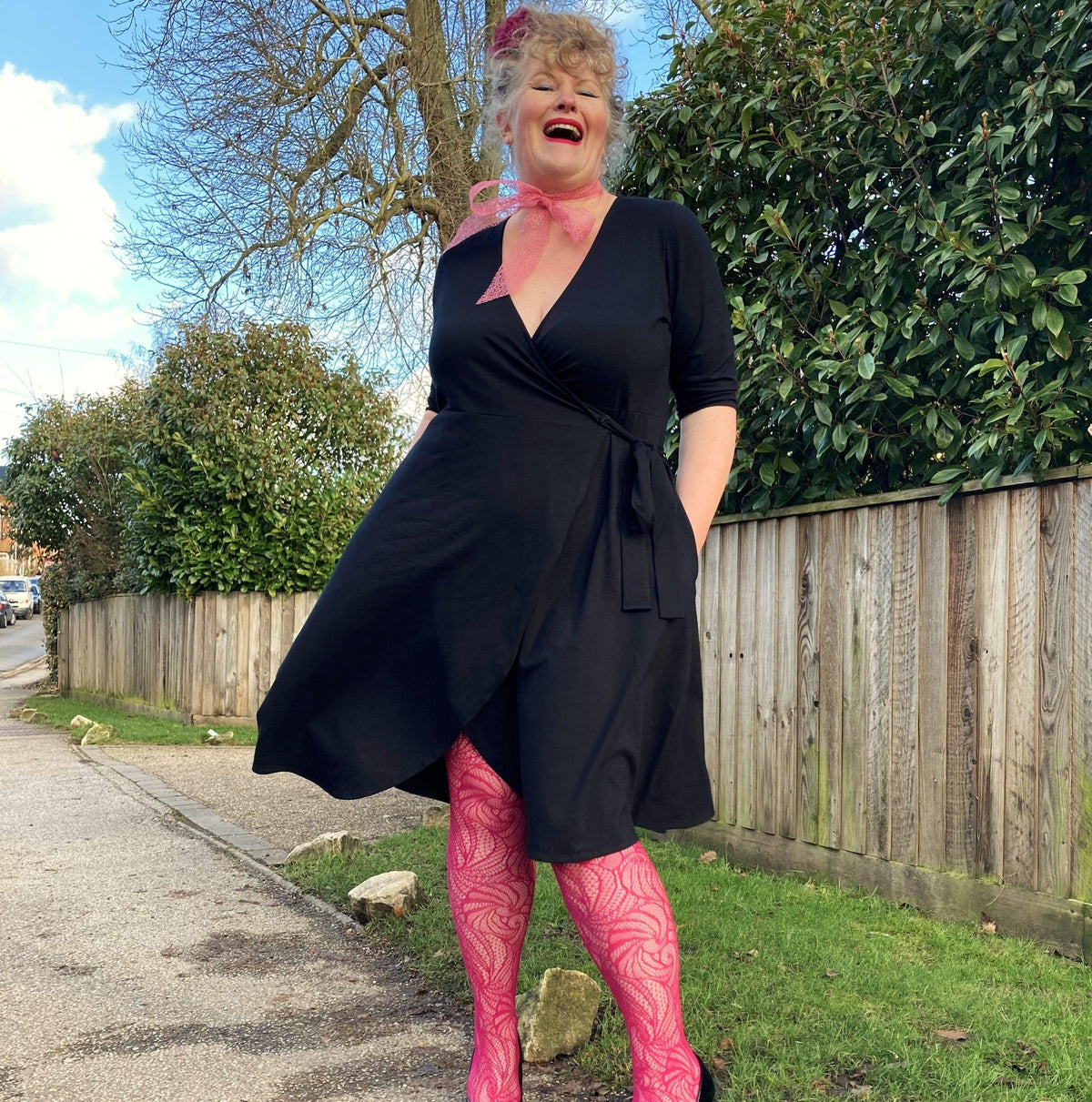 Vestido de gola alta - Preto