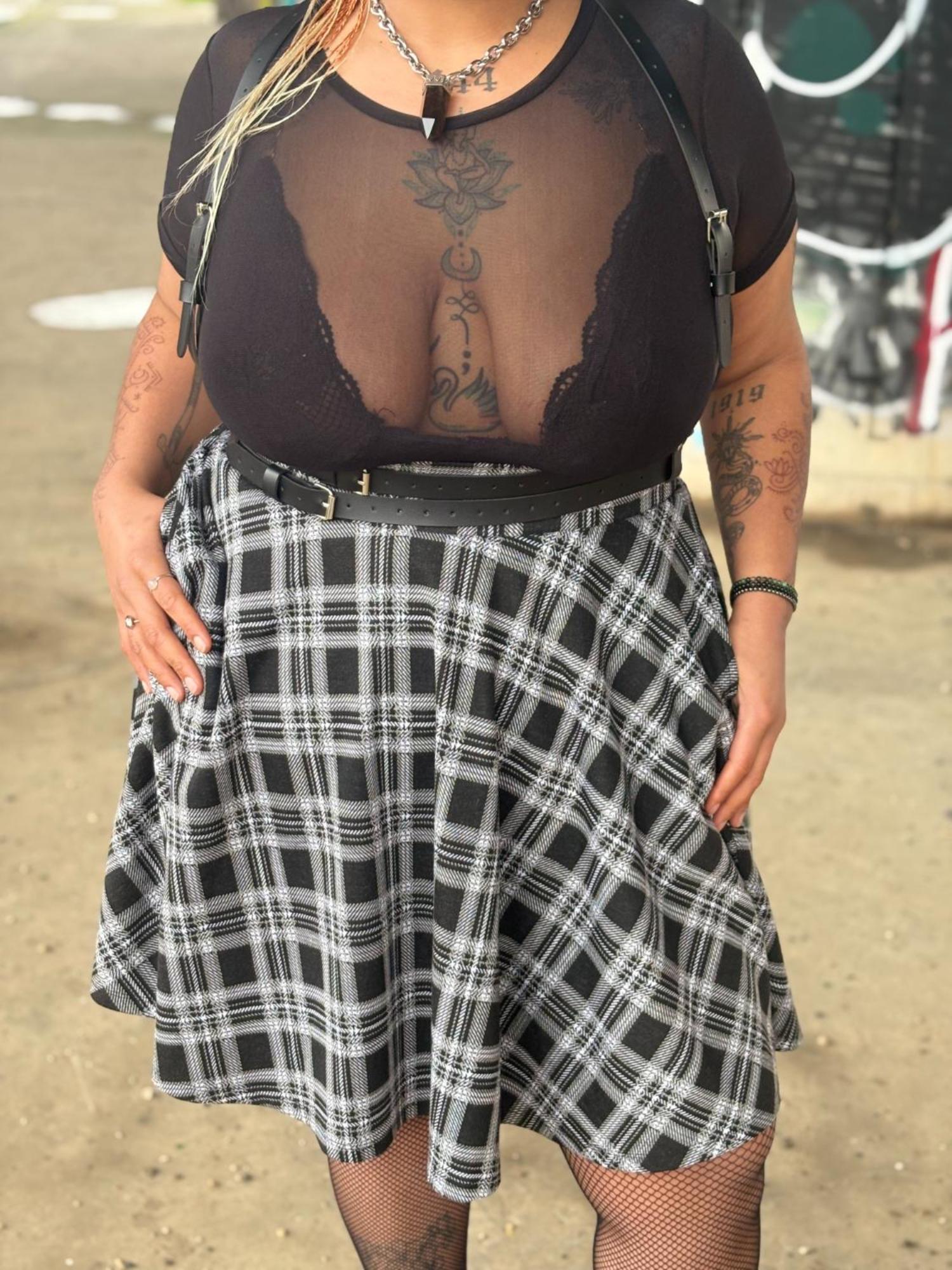 Plaid Flare Skirt - Cairn