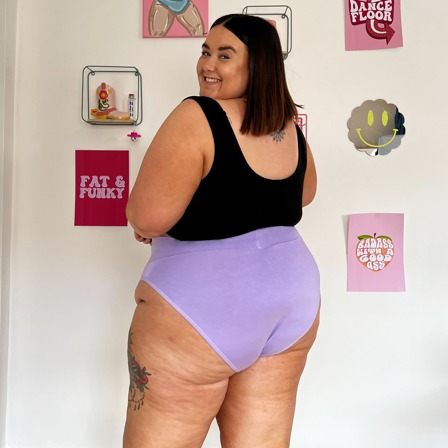 Knickers med superhøje ben i økologisk bomuld - Cassis de Violet