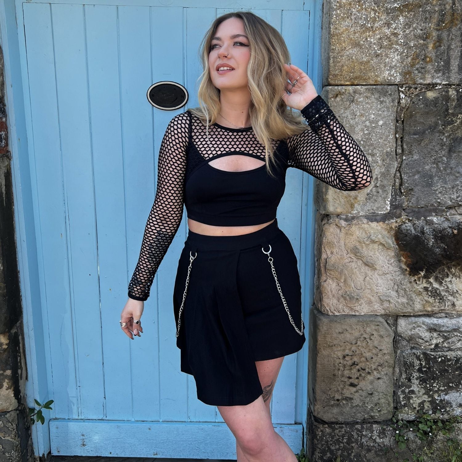 Fishnet-top - Alanis - Sort