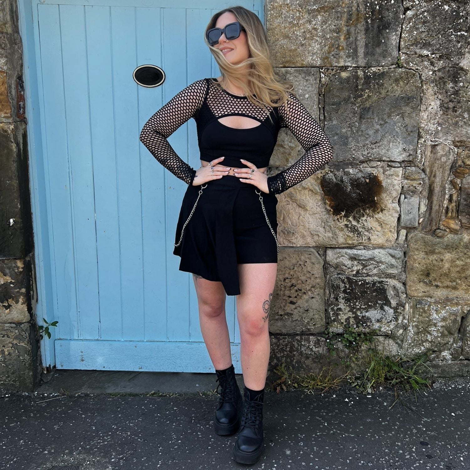 Fishnet-top - Alanis - Sort