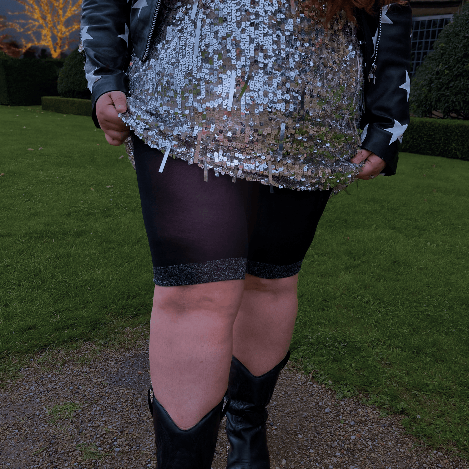 Stay Cool Chub Rub Lurex Shorts - Sort